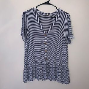 Blue and white stripped blouse